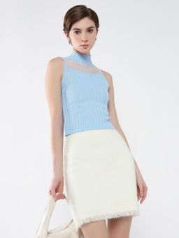 SHOWOFF - Women Textured Blue Top