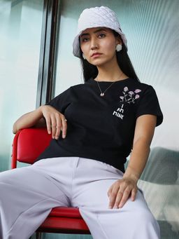 PINACOLADA - Women Jet Black I Am Mine Top