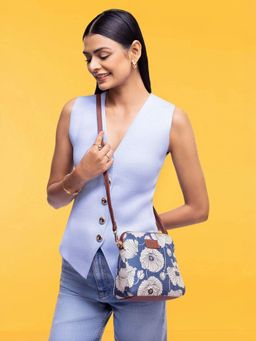 Zouk - Women Blue Regular Sling Bag with Detachable Strap