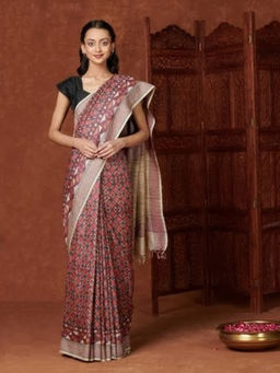 Fabindia - Silk Cotton Hand Block Print Sari