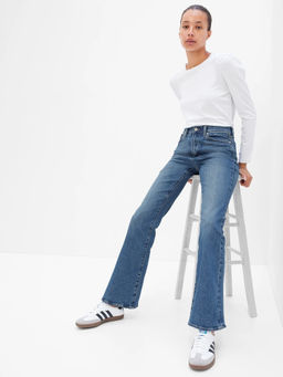 GAP - Blue Women's Solid Flared Boot-Cut Jeans