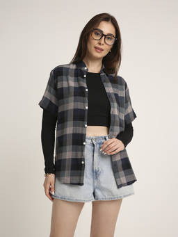 BLNK - Multicolor Checked Cotton Relaxed Fit Casual Shirt