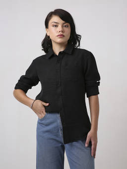 BLNK - Black Women's Minimal Solid Shirt