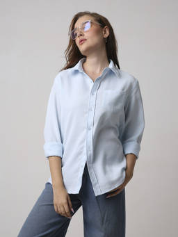 BLNK - Blue Women's Minimal Solid Shirt