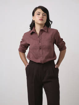 BLNK - Brown Women's Minimal Solid Shirt