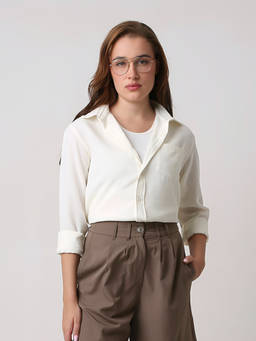 BLNK - Cream Women's Minimal Solid Shirt