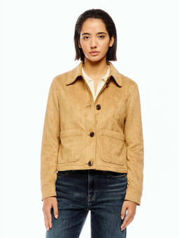 Calvin Klein - Tan Regular Fit Polyester Spread Collar Jacket