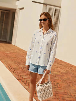 ZUMMER - Women Evil Eye Embroidered Shirt