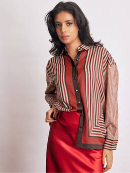 The Label Life - Geometric Scarf Print Shirt