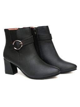 SHUZ TOUCH - Block Heels Ankle Black Boots