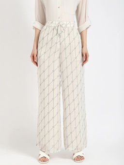 Calvin Klein - White Straight Fit Logo Mid Rise Trouser