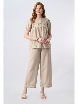 ALL WAYS YOU - Women Beige Solid Co-Ord