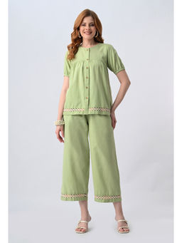 ALL WAYS YOU - Women Green Solid Co-Ord