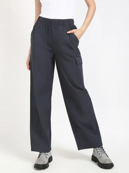 Calvin Klein - Blue Regular Fit Solid Mid Rise Trouser