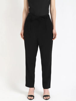 Calvin Klein - Black Regular Fit Solid Mid Rise Trouser