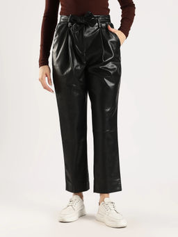Calvin Klein - Black Regular Fit Solid High Rise Trouser