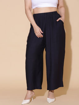 THE PINK MOON - Navy Flared Palazzo