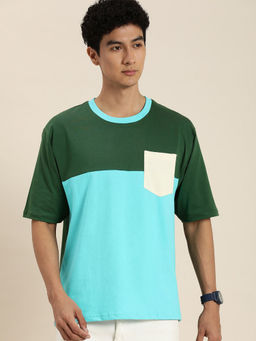 DILLINGER - Green Colorblocked Oversized T-Shirt