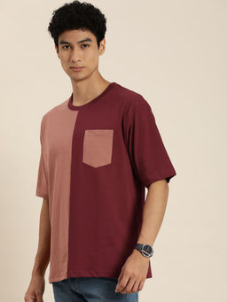 DILLINGER - Pink Colorblocked Oversized T-Shirt