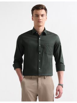 Arrow - Green Cotton Full Sleeves Shirt