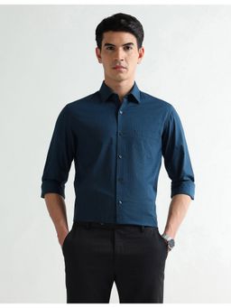 Arrow - Blue Cotton Full Sleeves Shirt