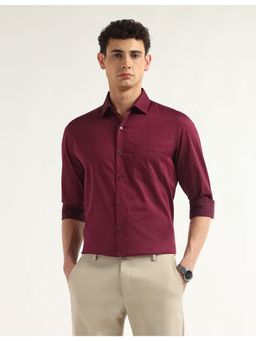 Arrow - Burgundy Cotton Full Sleeves Shirt