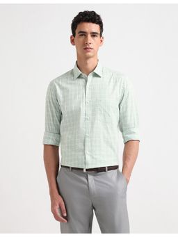 Arrow - Green Cotton Full Sleeves Shirt