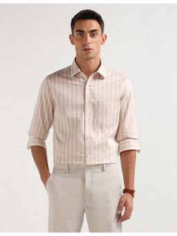 Arrow - Beige Cotton Full Sleeves Shirt