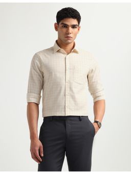 Arrow - Beige Cotton Full Sleeves Shirt