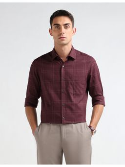 Arrow - Burgundy Cotton Full Sleeves Shirt