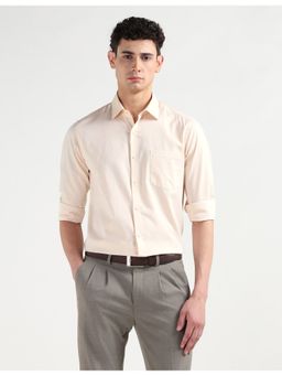 Arrow - Orange Cotton Full Sleeves Shirt