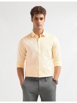 Arrow - Yellow Cotton Full Sleeves Shirt