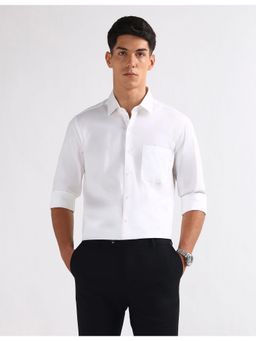 Arrow - White Cotton Full Sleeves Shirt
