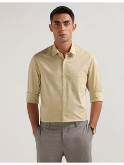 Arrow - Yellow Cotton Full Sleeves Shirt