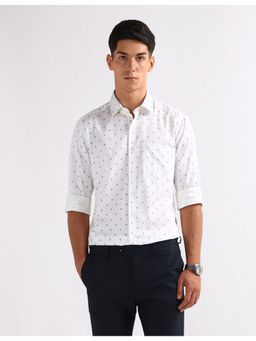 Arrow - White Cotton Full Sleeves Shirt