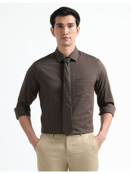 Arrow - Brown Cotton Full Sleeves Shirt