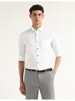 Arrow - White Cotton Full Sleeves Shirt