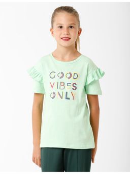 Kate & Oscar - Girls Printed T-shirt - Green