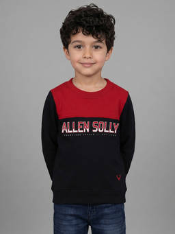 Allen Solly Junior - Boys Black Patterned Regular Fit Sweatshirt Black