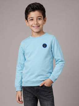 Allen Solly Junior - Boys Blue Solid Regular Fit Sweatshirt