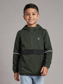 Allen Solly - Boys Green Solid Regular Fit Sweatshirt