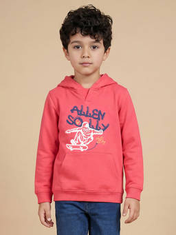Allen Solly - Boys Pink Typography Regular Fit Sweatshirt