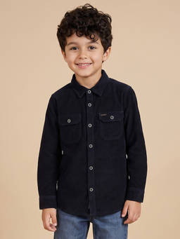 Allen Solly - Boys Navy Slim Fit Textured Casual Shirt