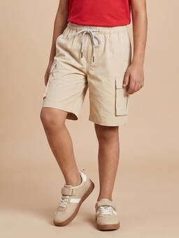 Allen Solly - Boys Beige Regular Fit Solid Shorts