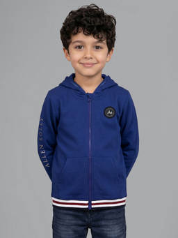 Allen Solly - Boys Blue Solid Regular Fit Hoodie