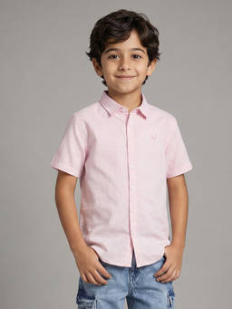 Allen Solly - Boys Pink Textured Casual Shirt