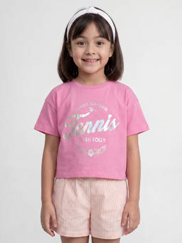 Allen Solly - Girls Pink Graphic Print Casual T-Shirt