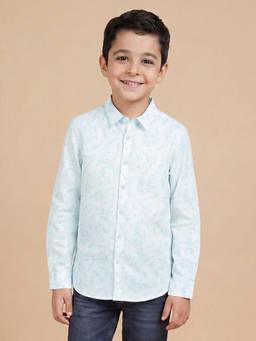 Allen Solly - Boys Blue Floral Printed Casual Shirt