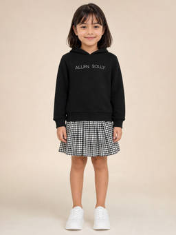 Allen Solly - Girls Black Graphic Printed Casual Dress