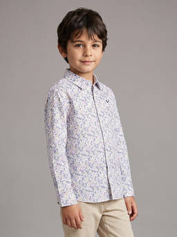 Allen Solly - Boys White Cotton Collar Neck Shirt